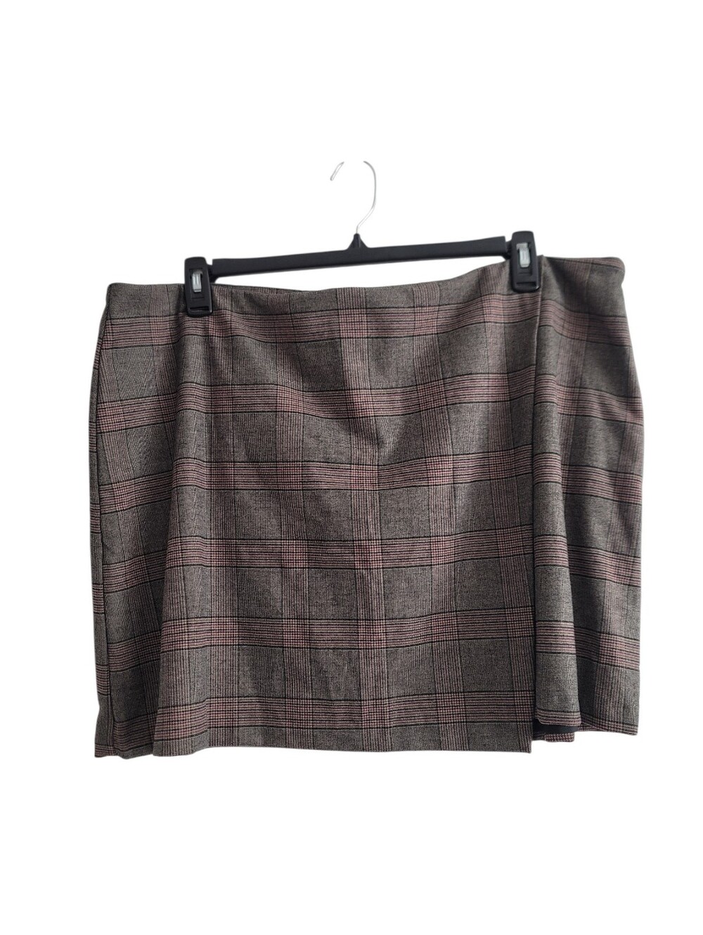 NEW Old Navy XXL Plaid Mini Skirt Collegiate Preppy High Waist Wrap Front Gray - Picture 2 of 8